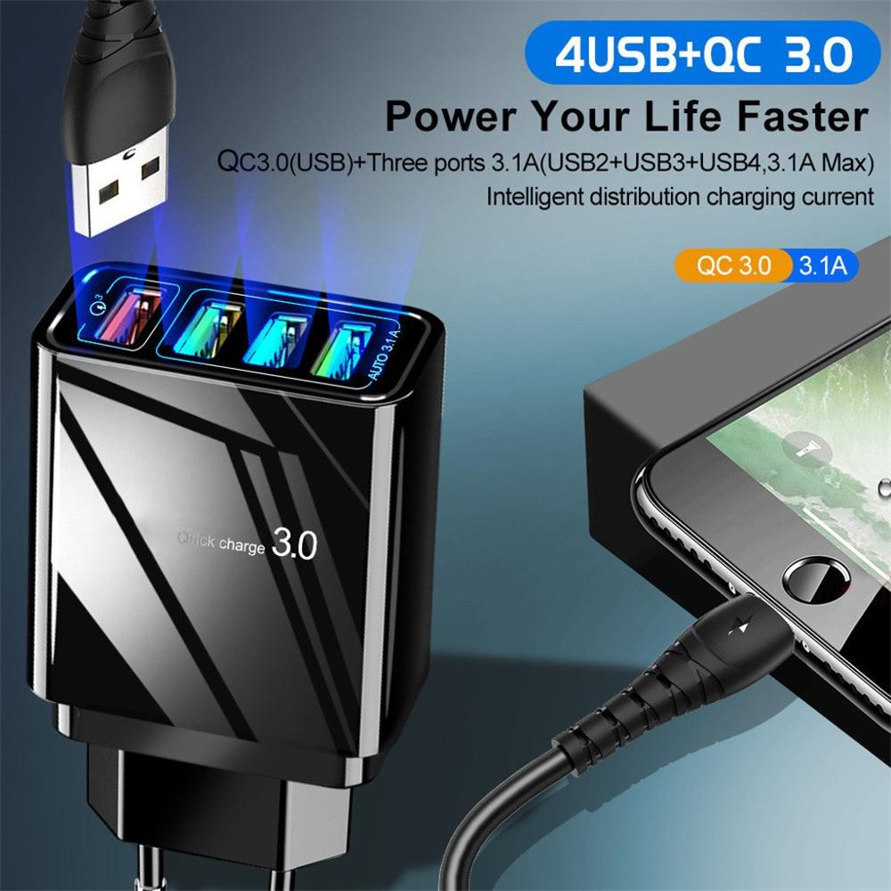 Illuminated 4USB Mobile Phone Charger 3A Charging He product image — NOVA LIVING