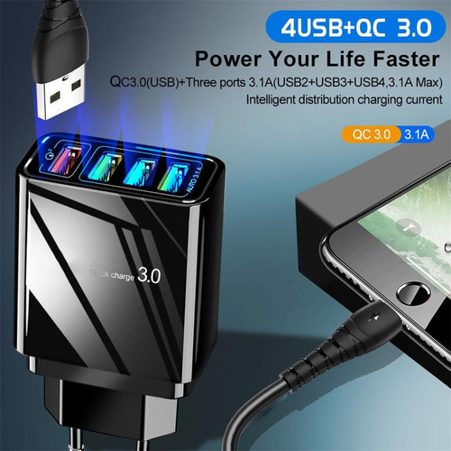 Illuminated 4USB Mobile Phone Charger 3A Charging He product image — NOVA LIVING